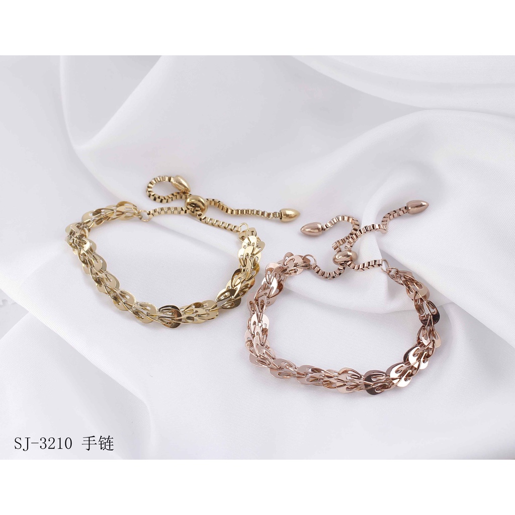 Gelang Titanium Rantai Polos Perhiasan Fashion 3210