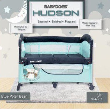 BOX BAYI BABYDOES 17901 HUDSON 3 IN 1 MULTI SIDE BED PLAYYARD BASSINET ROCKING I NEW TEMPAT TIDUR