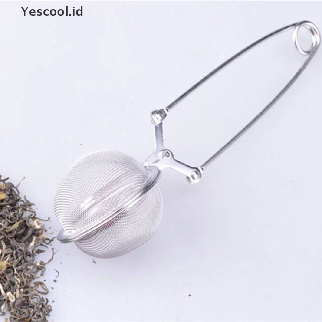 【Yescool】 Stainless Steel Spoon Tea Ball Infuser Filter Squeeze Leaves Herb Mesh Strainer .