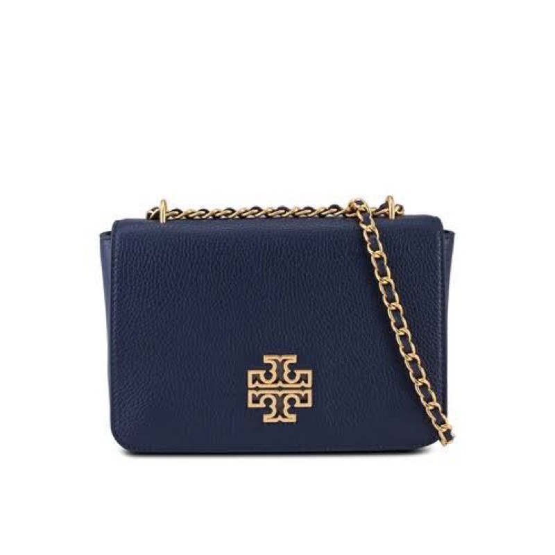 tory burch tb britten adjustable shoulder Bag navy blue