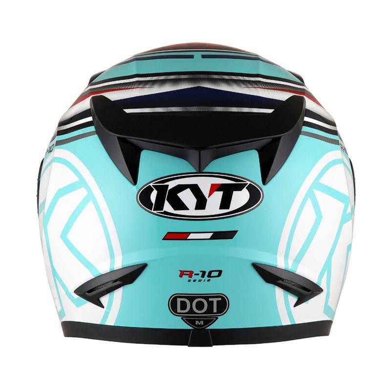 Helm KYT R10 Race EDT #1 - Aqua Blue/Red Fluo/White-3