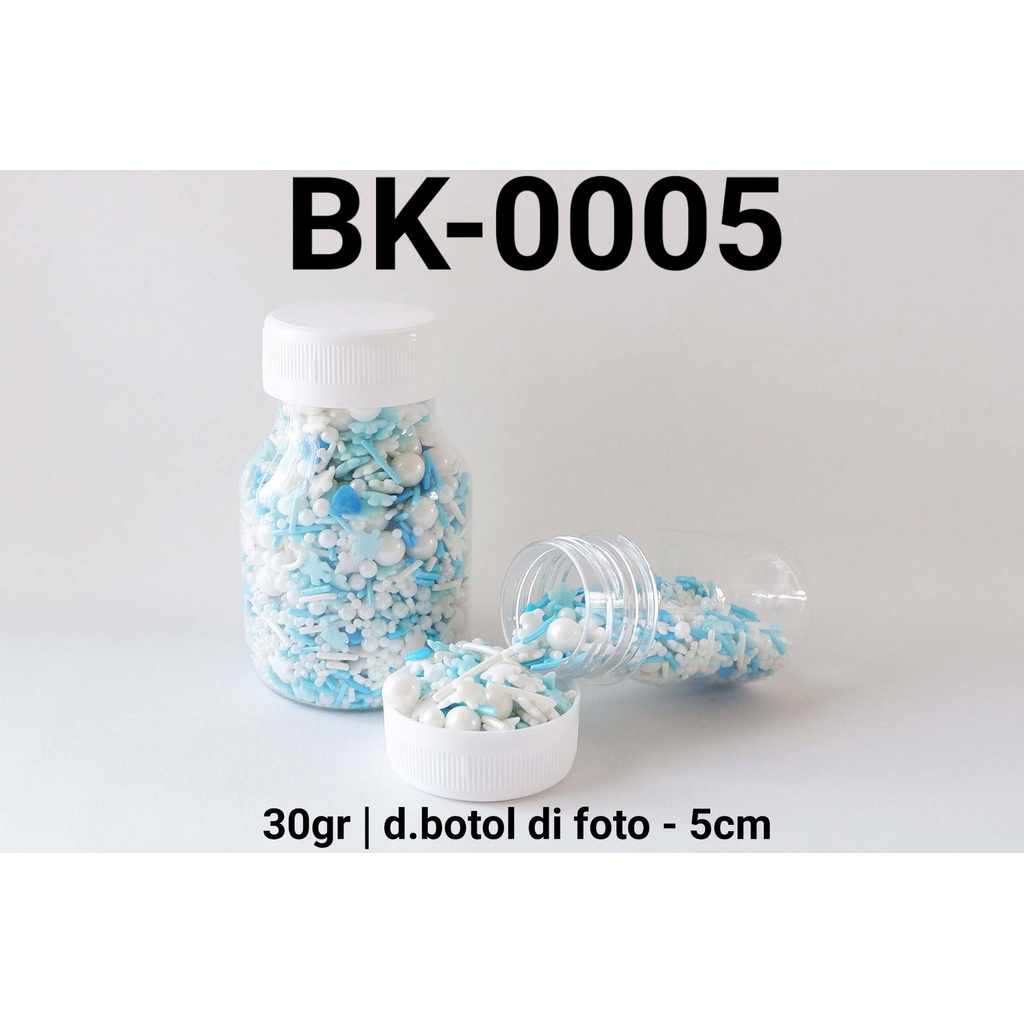

BK-0005 YBB Sprinkles sprinkle sprinkel mix biru putih 30gram
