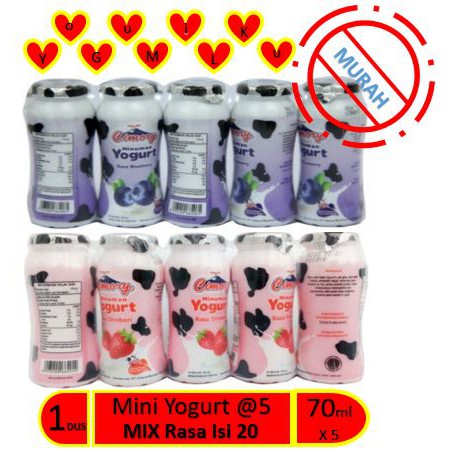 

Minuman Cimory Yogurt mini banded 5 @70ml rasa campur