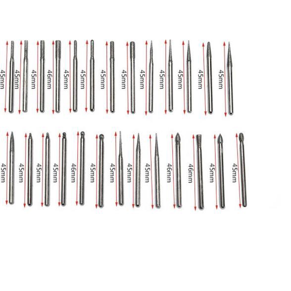 MATA BOR UKIR KECIL MINI TUNER DIAMOND MOUNTED POINTED DIE GRINDER SET