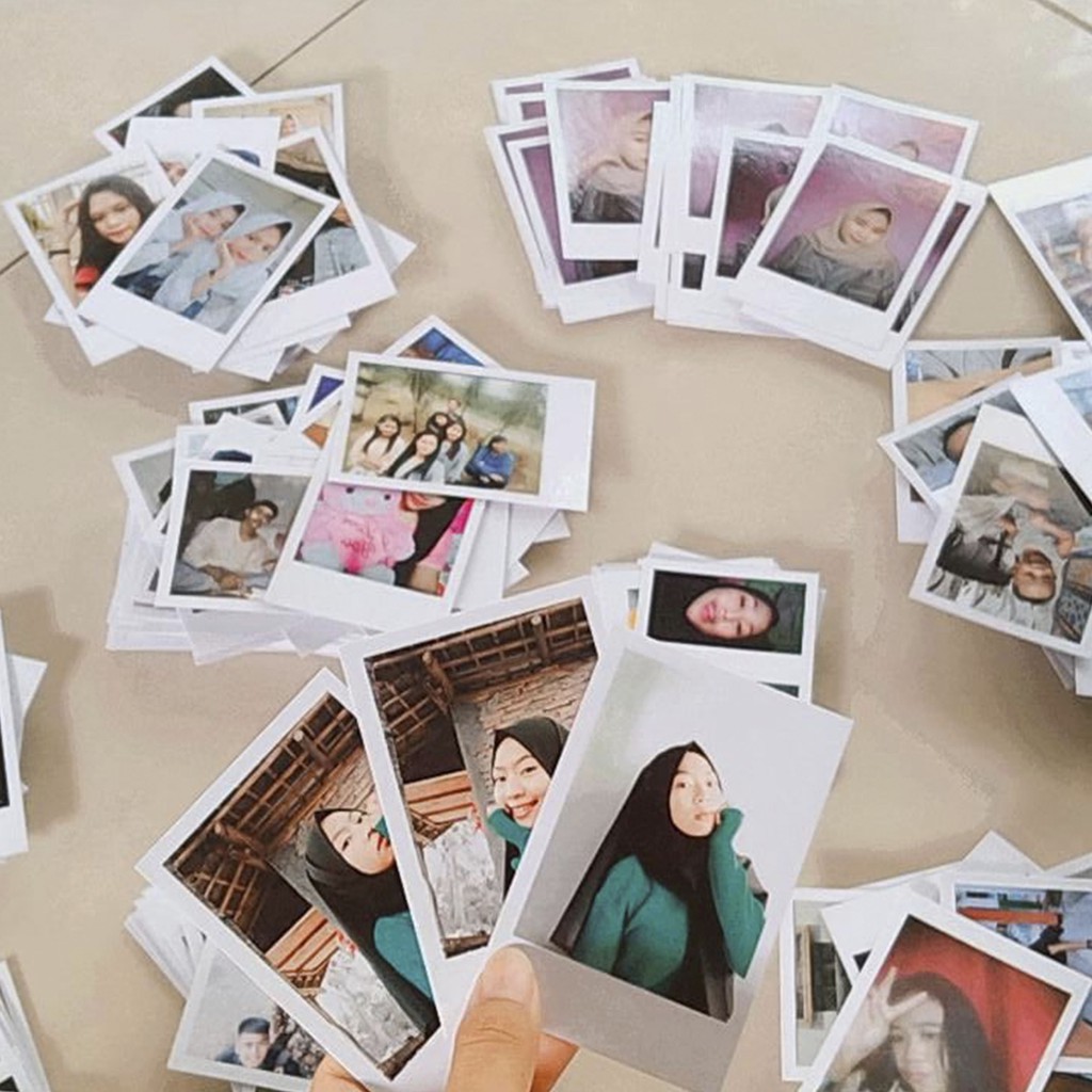 (HARGA SATUAN MINIMAL PESAN 50) CETAK FOTO POLAROID 2R ( BISA COD) + LAMINASI GLOSSY MURAH 2R (BONUS DI DESKRIPSI) PHOTOCARD AESTHETIC MEMORIES