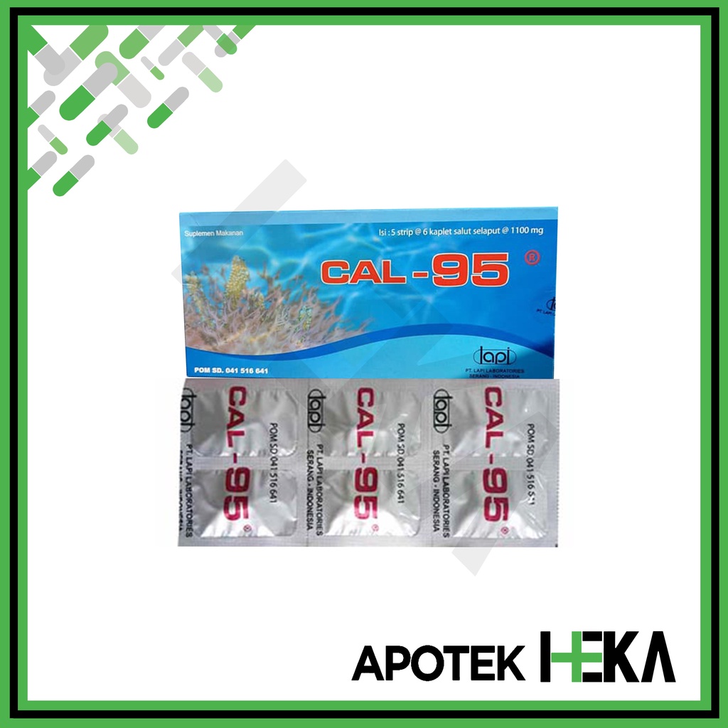 Cal-95 Tablet Kalsium Suplemen Tulang Box isi 5x6 Tablet (SEMARANG)