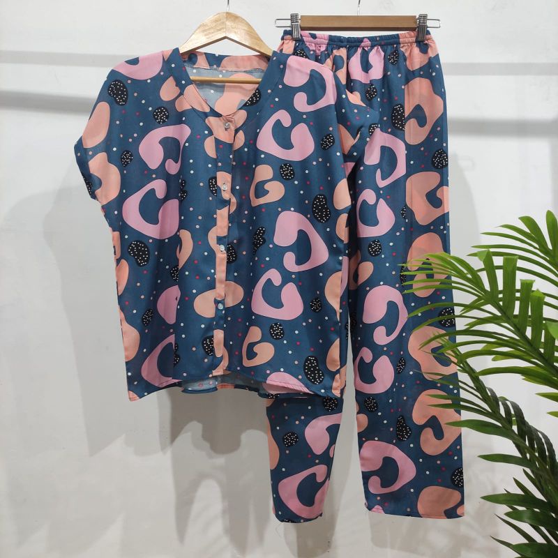 PIYAMA RAYON | PIYAMA VNECK | PIYAMA KEKINIAN | BAJU RUMAHAN-KCPD AM