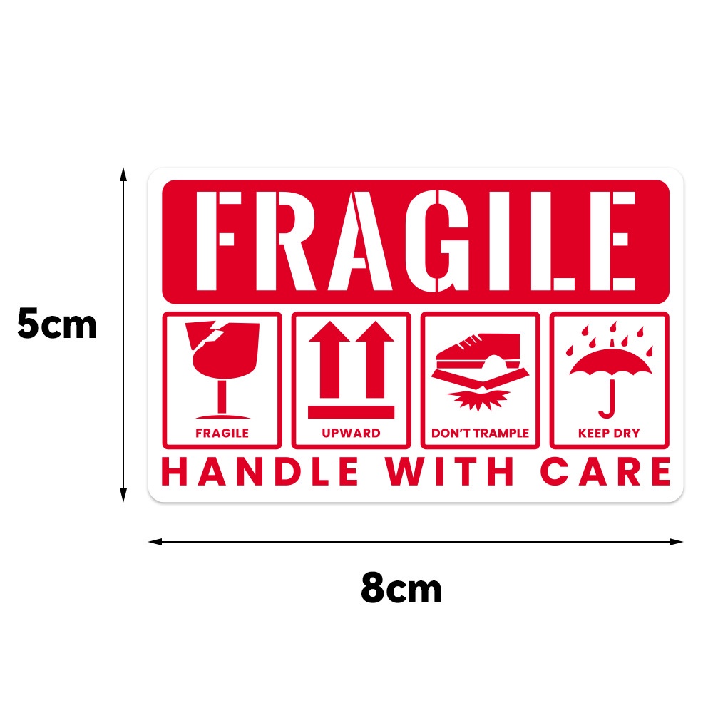 [50Pcs/Pack] Sticker Fragile Handle With Care / Stiker Label Pengiriman