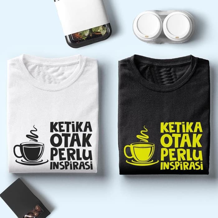 KAOS DISTRO PRIA KOPI - Putih