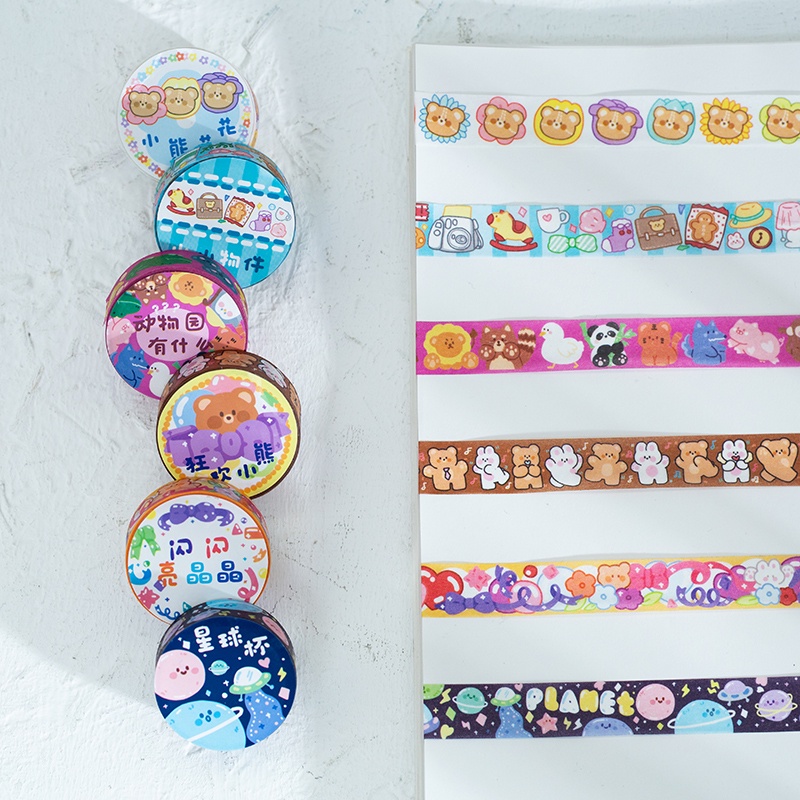 

Stiker Kertas / Selotip Washi Gambar kartun untuk jurnal scrapbook