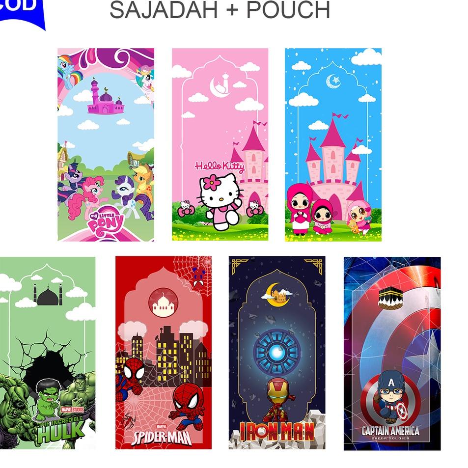 ❆ SAJADAH KARAKTER KARTUN FREE TAS POUCH SARUNG / SEJADAH MOTIF / SAJADAH PINTAR / SAJADAH ANAK / MI
