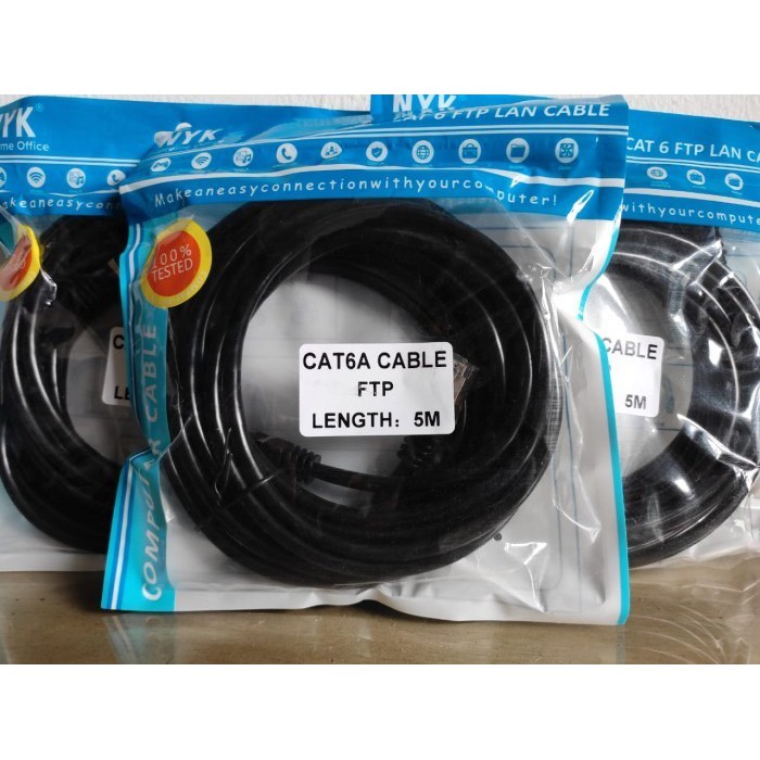kabel LAN Outdoor FTP 5m 5 meter CAT6 CAT 6 JACK Metal Siap pakai