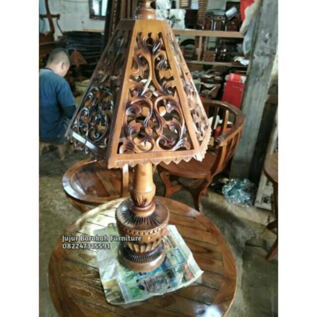 Lampu Hias Ukir Jati Lampu Kamar Lampu Tidur Jati Jujut Barokah Furniture Jepara