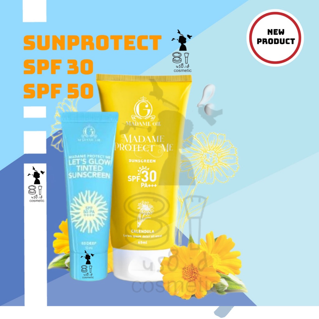 Madame Gie Madame Protect Me Sunscreen SPF 30+++ || madam gie SkinCare || Sunscreen || Madame Protect Me Let's Glow Tinted Sunscreen SPF 50 PA ++++