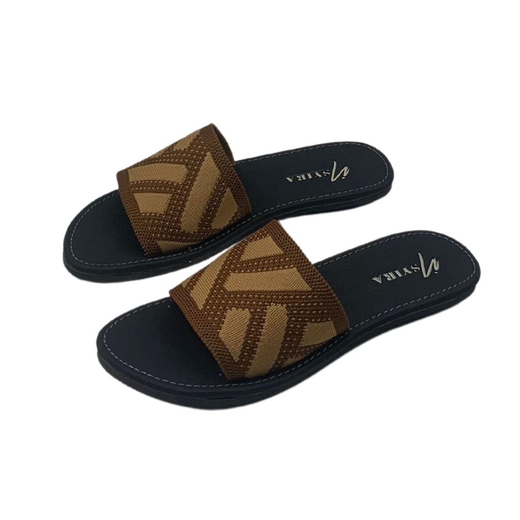 Insyira - Sandal Wanita Isyana / Sandal Selop Wanita Non Slip / Sandal Rajut Alas Hitam