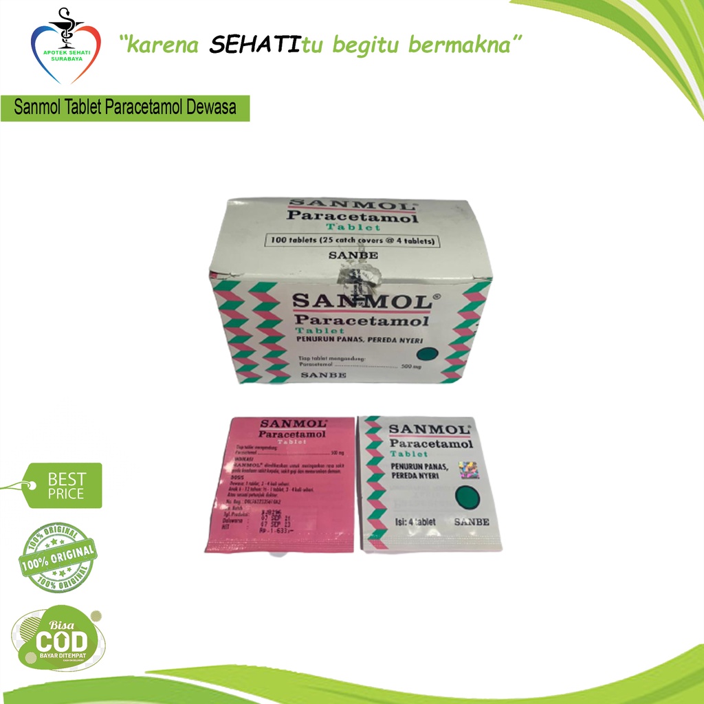 SANMOL TABLET PER 5 strip / Tablet Penurun Panas