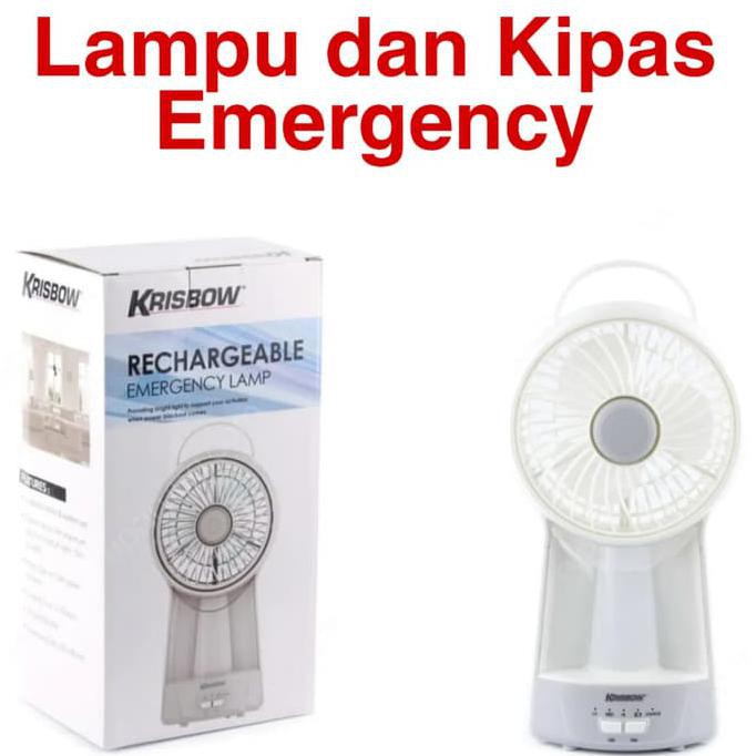 Krisbow Emergency Lamp With Fan-Kipas Lampu Emergency - Lampu Darurat Termurah