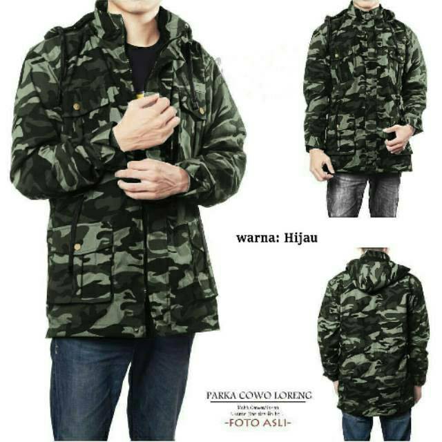 Jaket Parka Pria Loreng Army Camo Jumbo