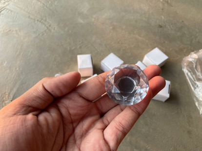 Handle Tarikan Laci Pintu Kristal Warna Putih Bening Ukuran 3cm