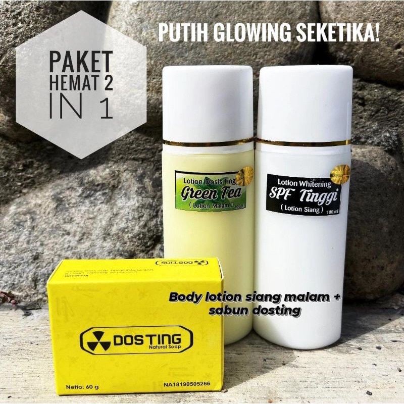 Hb Dosting Anggur 3IN1 Body Lotion Siang + Malam + Sabun dosting