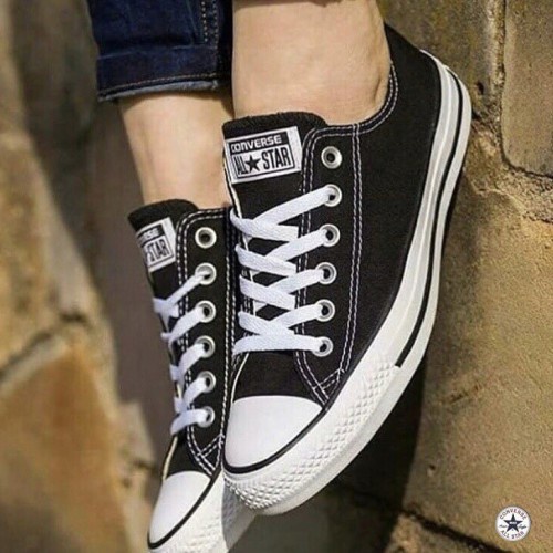 Promo Sepatu Converse All Star Termurah Kets Fashion Pria Wanita Sneakers Casual / Sekolah Warna Hitam + box Terbaru 2022