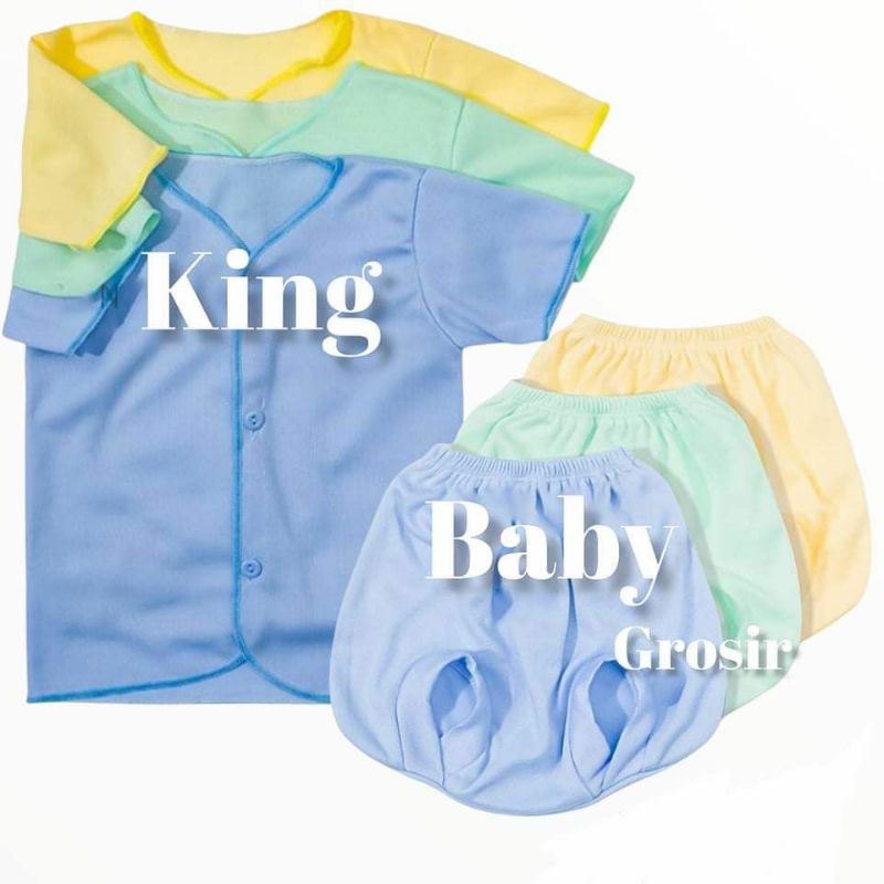 3STEL BAJU PENDEK POLOS &amp; CELANA POP POLOS NEWBORN SNI