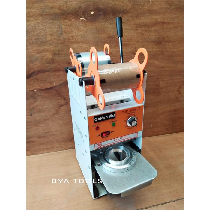 Mesin Press Gelas Minum 12-22 Oz / Mesin Cup Sealer Golden Vist D8