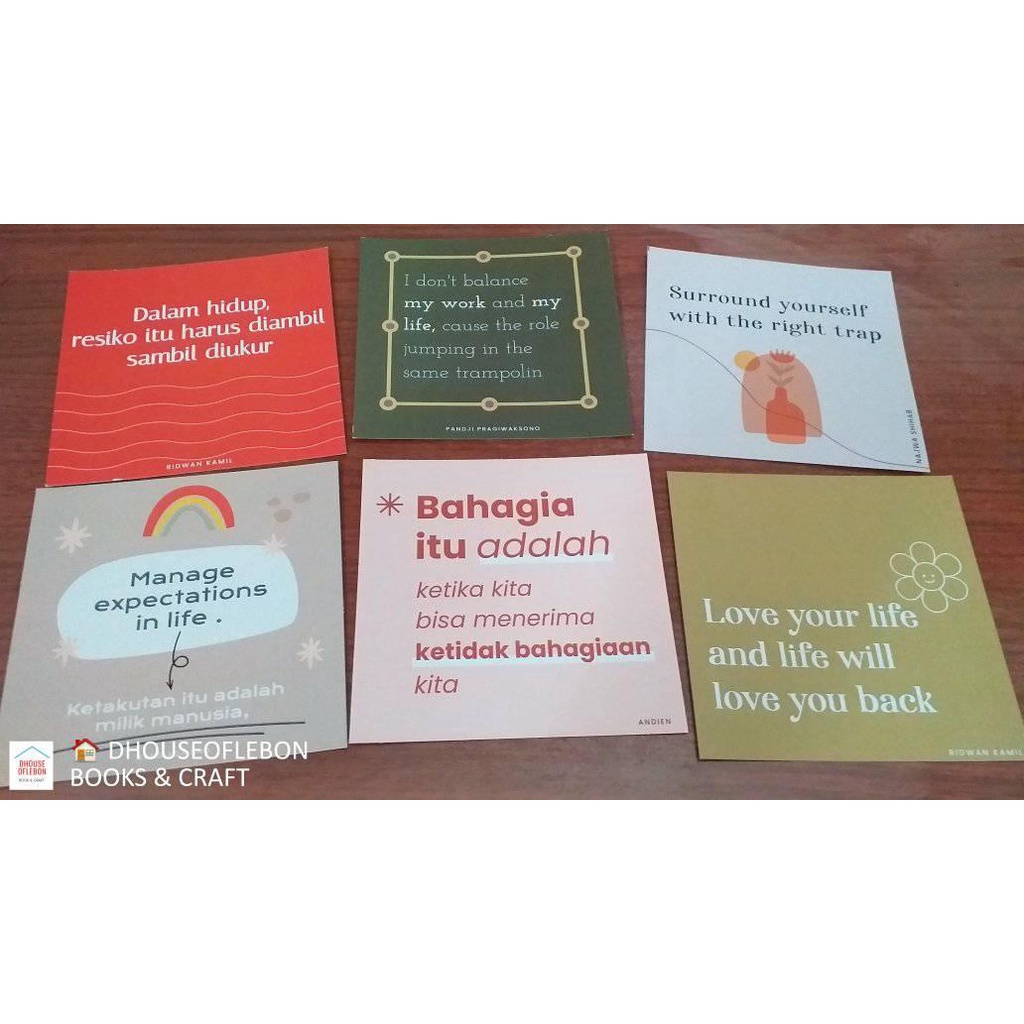 

BOOKMARK CARD SPECIAL - MOTIVATION CARD From Public Figure