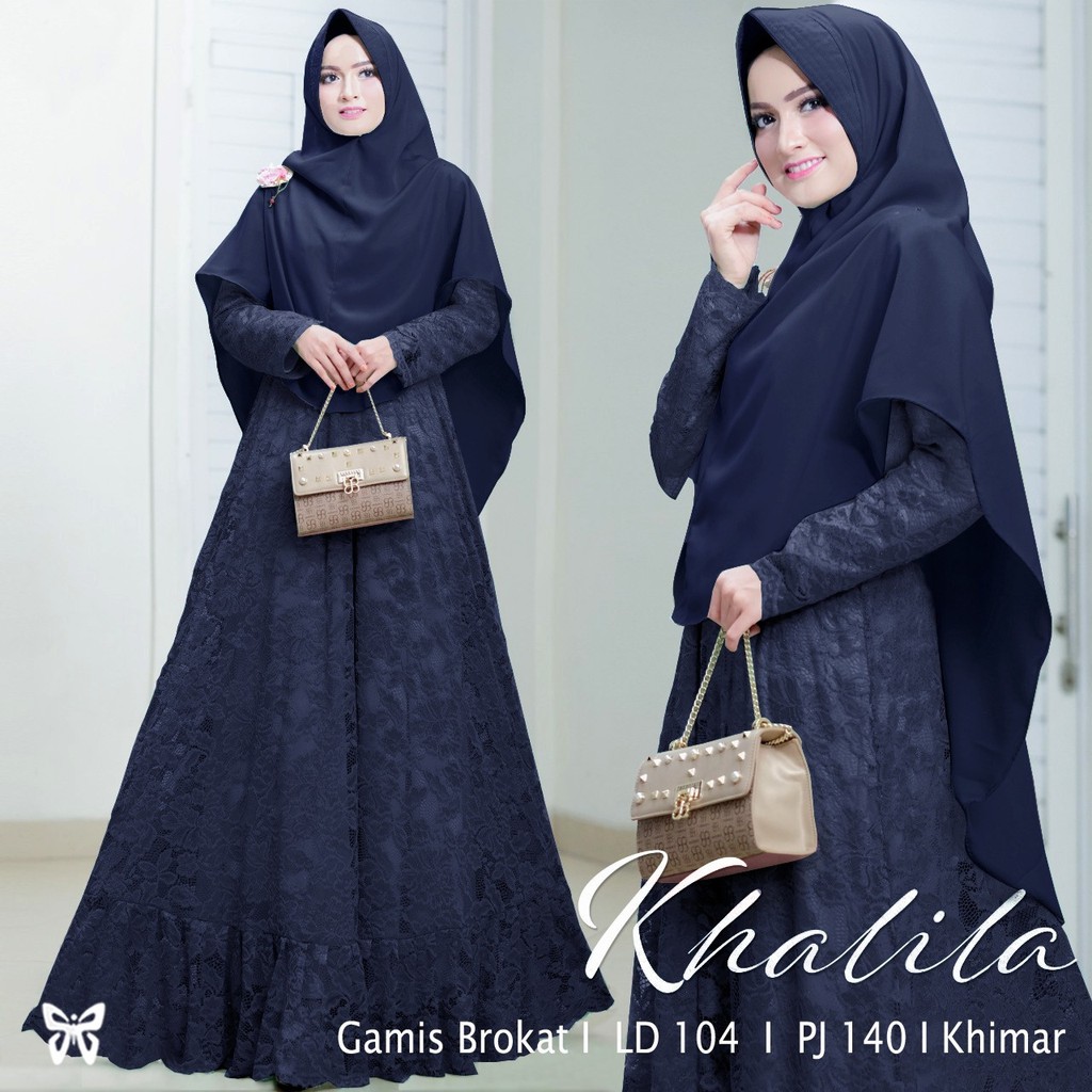 HOPYLOVY - Gamis Wanita Khalila Bahan Brukat