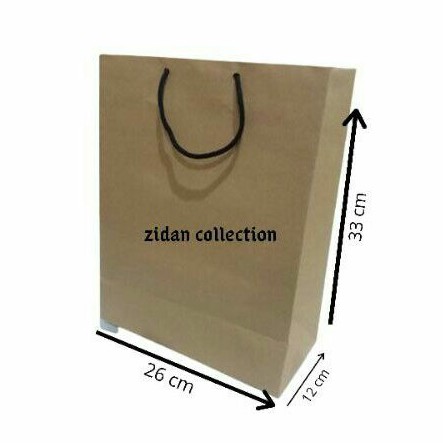 

paperbag ukuran 26×12×33 craft coklat