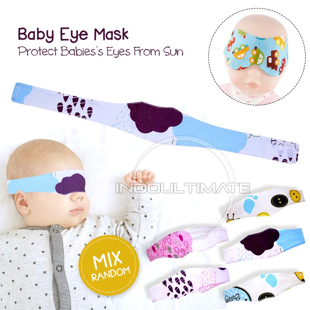 BY MB-01 (RANDOM MOTIF) Penutup Mata Bayi Penutup Mata Jemur Bayi Sunny Baby Eye Mask Kacamata Jemur Pelindung Mata Bayi Anti Silau