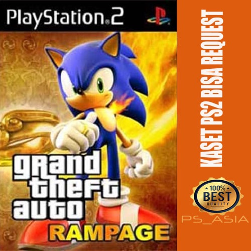 Kaset PS 2 GTA San Andreas Sonic Rampage V4