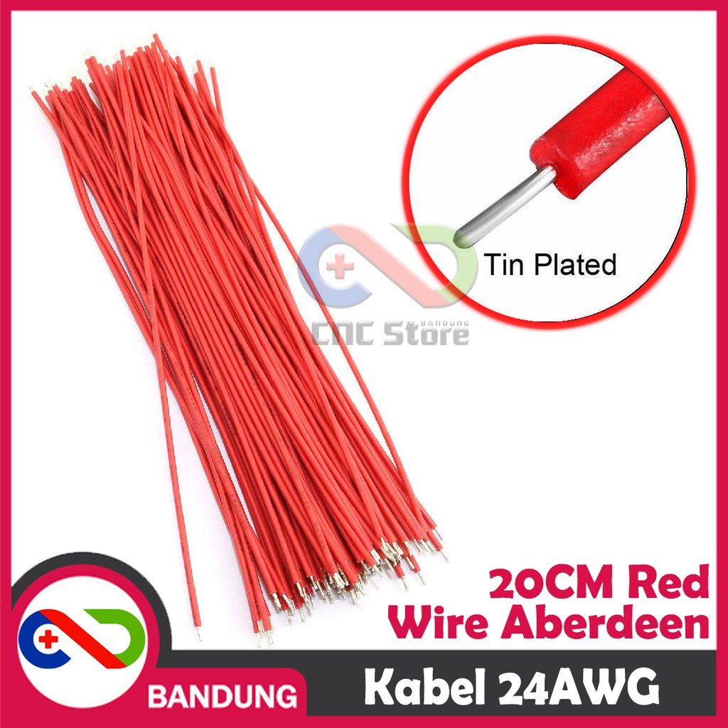 WIRE ABERDEEN RED WIRE CONECTING ELECTRONIC 20CM 24AWG