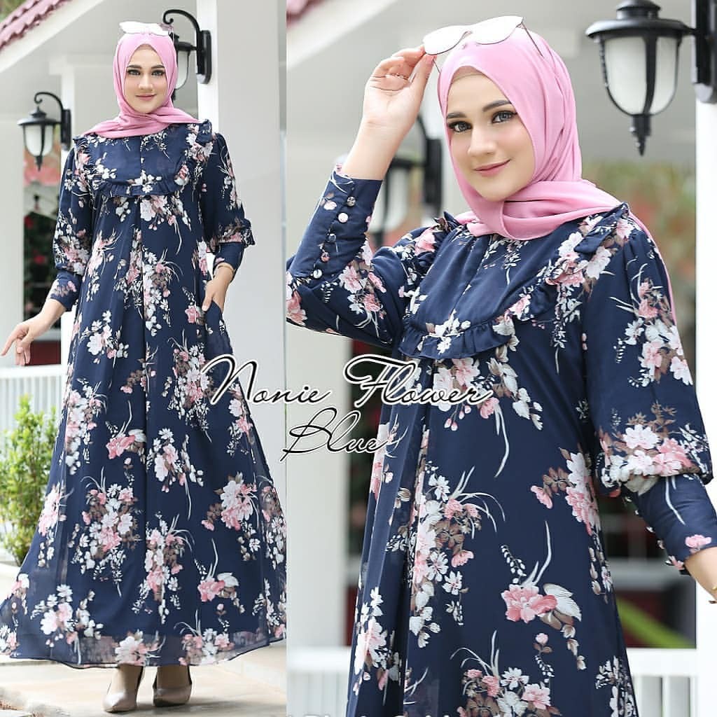 Gamis NONIE (Navy) Original by ALDISA