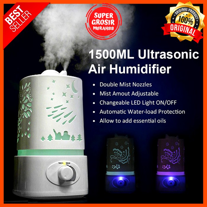 Humidifier 1,5 Liter Aroma Therapy Air 7 Color Light 1500ml White