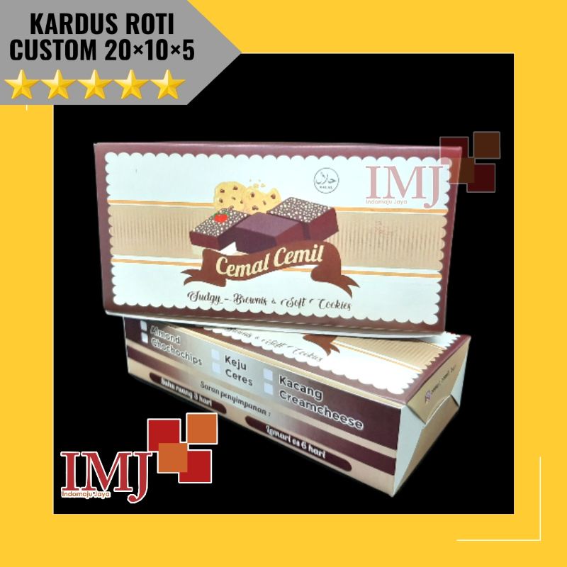 

BOX ROTI BROWNIES CUSTOM 20x10x5 DUS KARDUS MARTABAK 20×10×5 CUSTOM