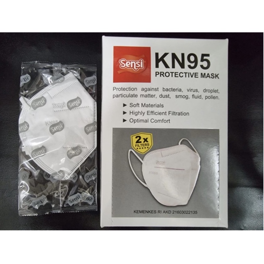 MASKER KN95 SENSI 5 PLY - DOUBLE FILTER 1 BOX ISI 20 PC