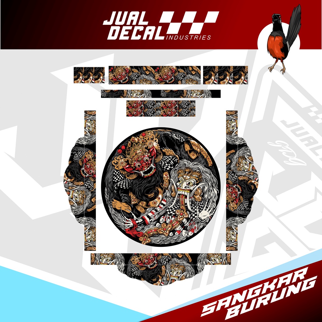 Stiker Sangkar Murai Variasi BARONG Decal Kandang Burung Bulat Tebok No 1 2 3 4