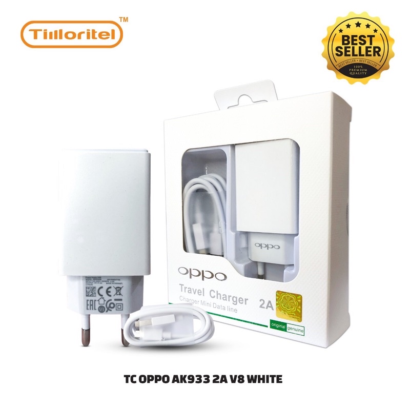 TRAVEL CHARGER ORIGINAL 100% OPPO AK933 2A WHITE