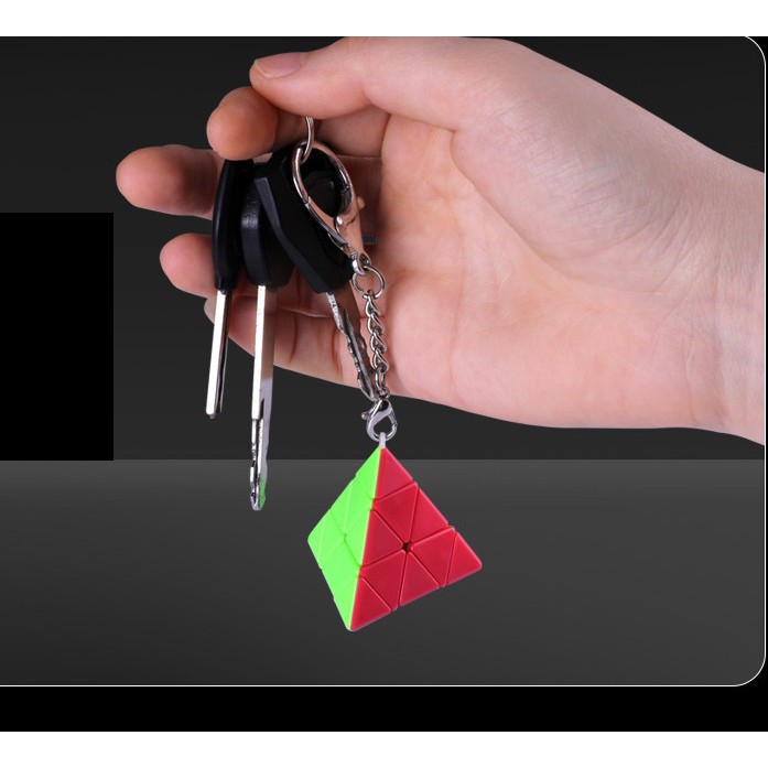 Gantungan Kunci Qiyi Rubik Pyraminx Piramida - Key Chain Rubik