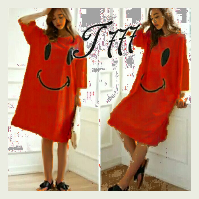 long dress maxi big size jumbo smile senyum ceria fashion wanita daster jumbo good quality