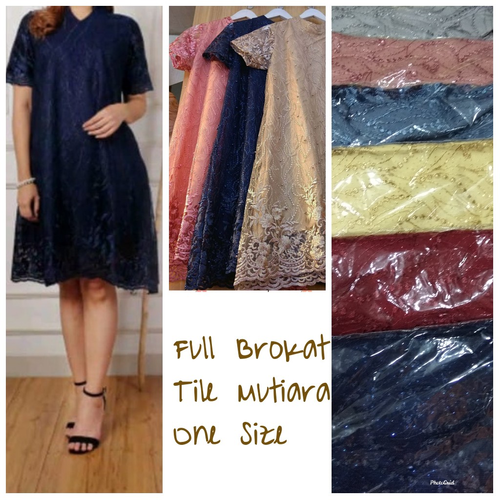 Sherawati Dress Full Brokat tile Mutiara Mewah/Gaun Pesta Natal/Party/Gaun Party/Gaun Murah/WSI