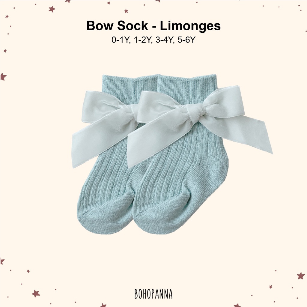 Bohopanna Bow Sock Kaos Kaki Polos Pita Anak 0 - 6 Tahun