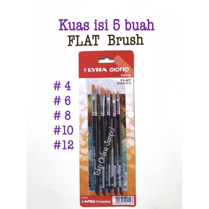 

Sale! Flat Brush Isi 5 Kuas Plat Set Lyra Giotto 569900 Taklon Art Atk0956Ly Murah