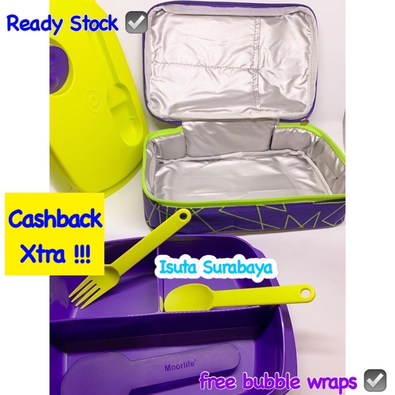 PROMO Moorlife Pranzo 1300 ml ( lunch box tempat kotak bekal makan siang anti tumpah ) BPA FREE