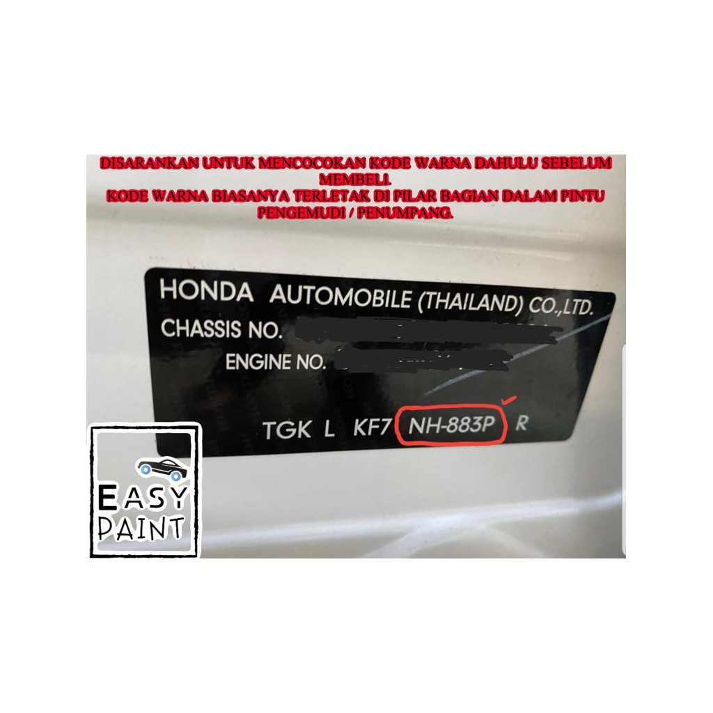 Cat Oles Platinum White Pearl NH883P Honda Accord Civic Putih Mutiara Penghilang Baret