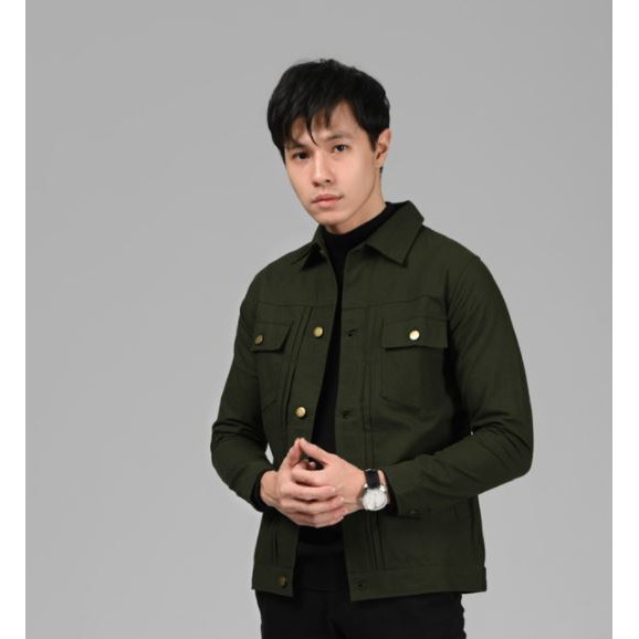 TRUCKER JACKET ARMY By HEYMALE