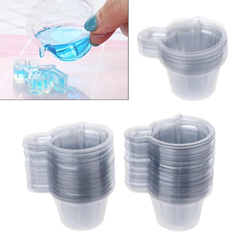 [10Pcs 40ML Plastic Disposable Cups ][Dispenser Silicone Resin Mold Kit ][Used for Glue Dispensing Mixing Packaging Urine Sampling][DIY Epoxy Resin Jewelry Making ]