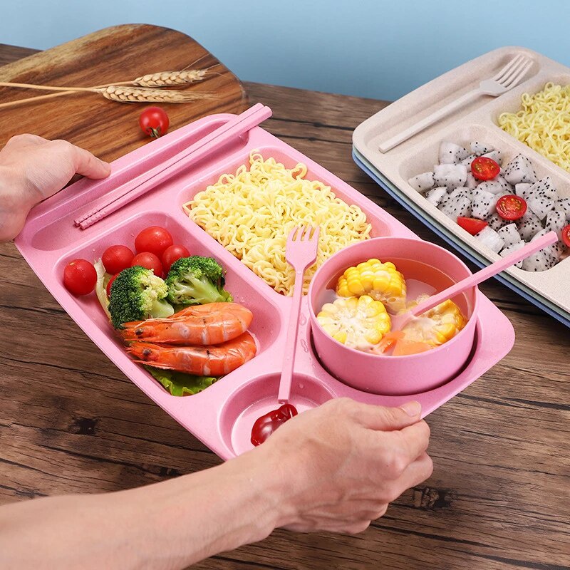 BEST SELLER!!! Piring Lima Sekat Melamin Anti Pecah / Piring Catering Baki Tray