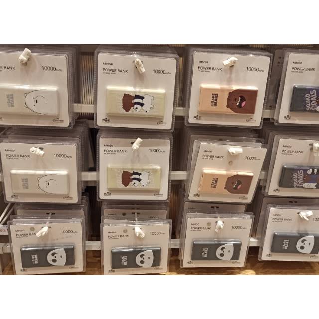 Terkini power bank 10000mah miniso we bare bears